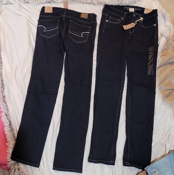 2 PAIRS NWT AMERICAN EAGLE SKINNY JEANS DARK WASH - Picture 6 of 11